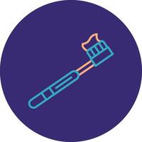 Toothbrush Line Two Color Circle Icon vector