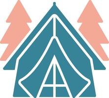 Tent Glyph Two Color Icon vector