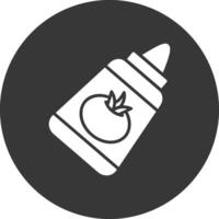 Tomato Ketchup Glyph Inverted Icon vector