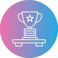 Trophy Line Gradient Circle Icon vector