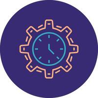 Time Management Line Two Color Circle Icon vector