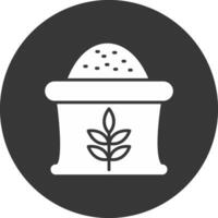 Wheat Sack Glyph Inverted Icon vector