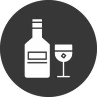 whisky glifo invertido icono vector