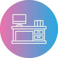 Work Space Line Gradient Circle Icon vector