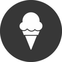 icono de glifo de helado invertido vector