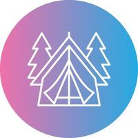 Tent Line Gradient Circle Icon vector