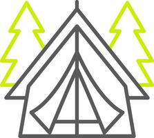 Tent Line Two Color Icon vector