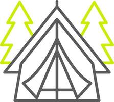 Tent Line Two Color Icon vector