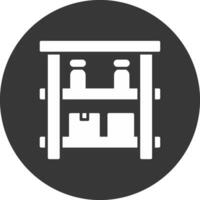 Shelves Glyph Inverted Icon vector