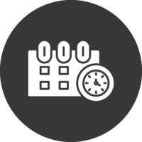 Time Management Glyph Inverted Icon vector