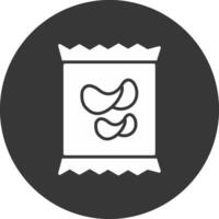 Crisps Glyph Inverted Icon vector