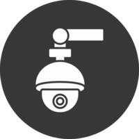 Security Camera Glyph Inverted Icon vector