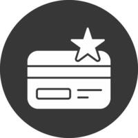 lealtad tarjeta glifo invertido icono vector