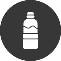 botella de agua glifo icono invertido vector