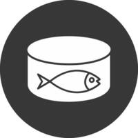 Tuna Can Glyph Inverted Icon vector