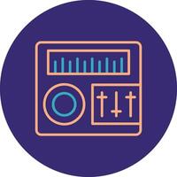 Sound Mixer Line Two Color Circle Icon vector