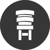 Dining Chair Glyph Inverted Icon vector