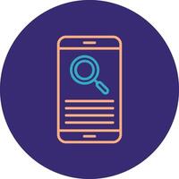 Smartphone Line Two Color Circle Icon vector