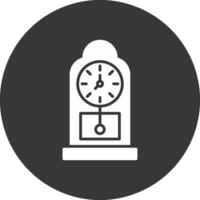 Grandfather Clock Glyph Inverted Icon vector