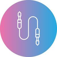 Auxiliary Cable Line Gradient Circle Icon vector