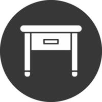 Side Table Glyph Inverted Icon vector