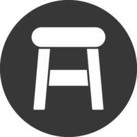 Stool Glyph Inverted Icon vector