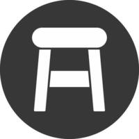 Stool Glyph Inverted Icon vector