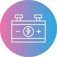 Car Battery Line Gradient Circle Icon vector