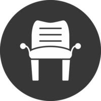 Armchair Glyph Inverted Icon vector