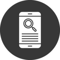 Smartphone Glyph Inverted Icon vector