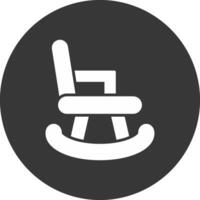 Rocking Chair Glyph Inverted Icon vector