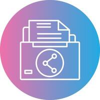 Sharing File Line Gradient Circle Icon vector