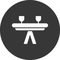 Table Glyph Inverted Icon vector