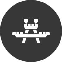 Picnic Table Glyph Inverted Icon vector