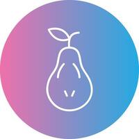 Pear Line Gradient Circle Icon vector