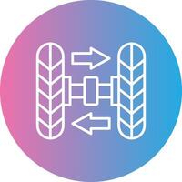 Wheel Alignment Line Gradient Circle Icon vector