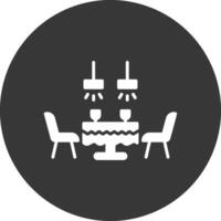 Dining Table Glyph Inverted Icon vector