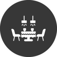 Dining Table Glyph Inverted Icon vector