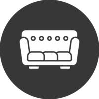 Sofa Glyph Inverted Icon vector