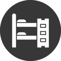 Bunk Bed Glyph Inverted Icon vector