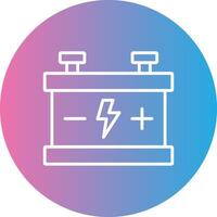 Car Battery Line Gradient Circle Icon vector