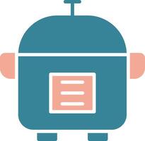 Rice Cooker Glyph Two Color Icon vector