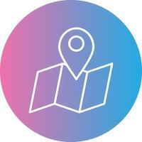 Map Pointer Line Gradient Circle Icon vector