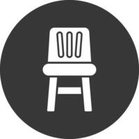 High Chair Glyph Inverted Icon vector