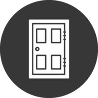 Door Glyph Inverted Icon vector