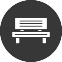 Bench Glyph Inverted Icon vector