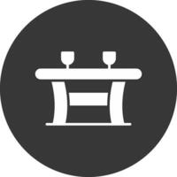 Table Glyph Inverted Icon vector