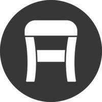 Stool Glyph Inverted Icon vector