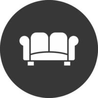 Sofa Glyph Inverted Icon vector