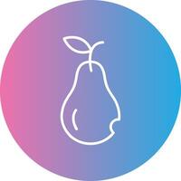 Pear Line Gradient Circle Icon vector